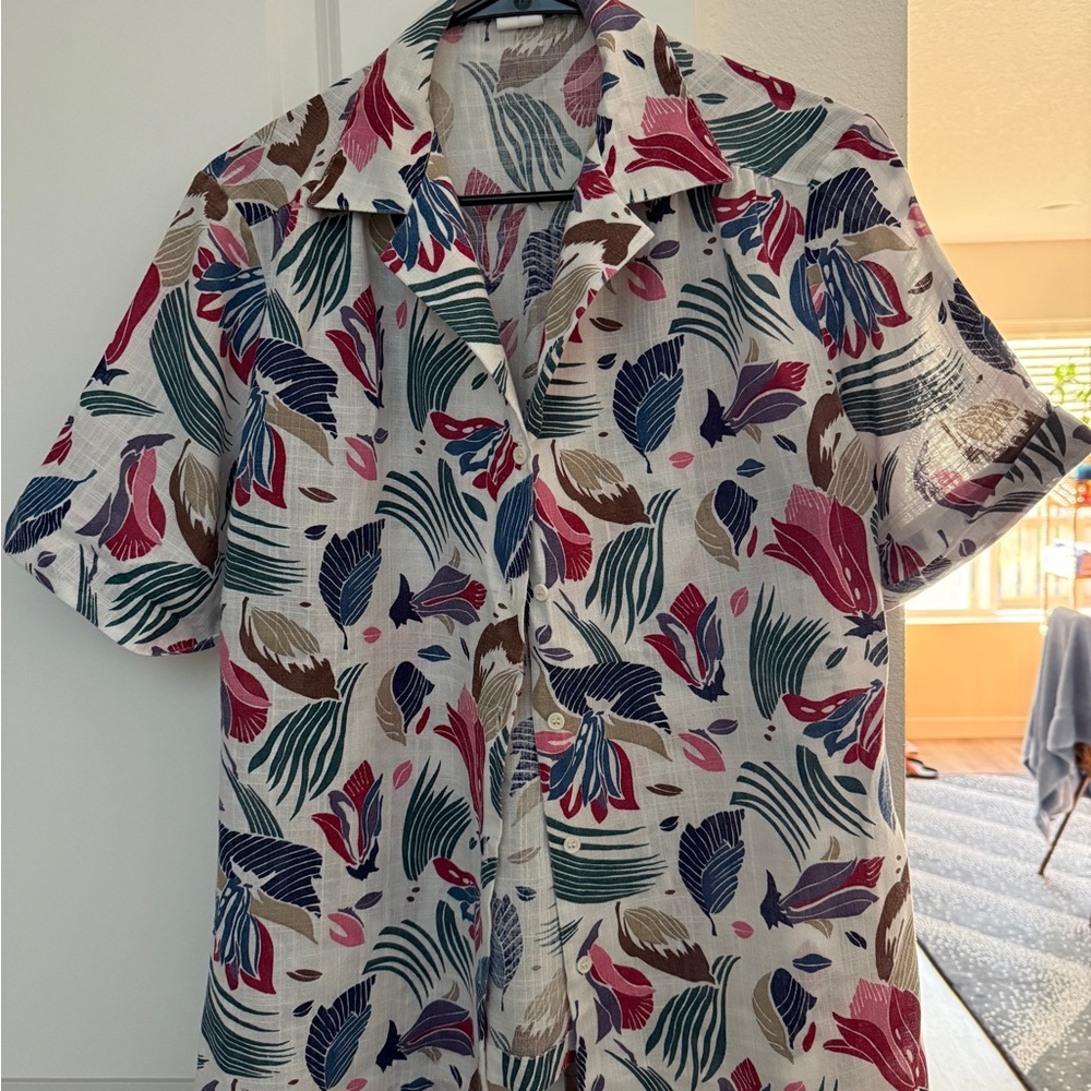 Vintage ‘Jantzen’ short sleeve linen button up shirt